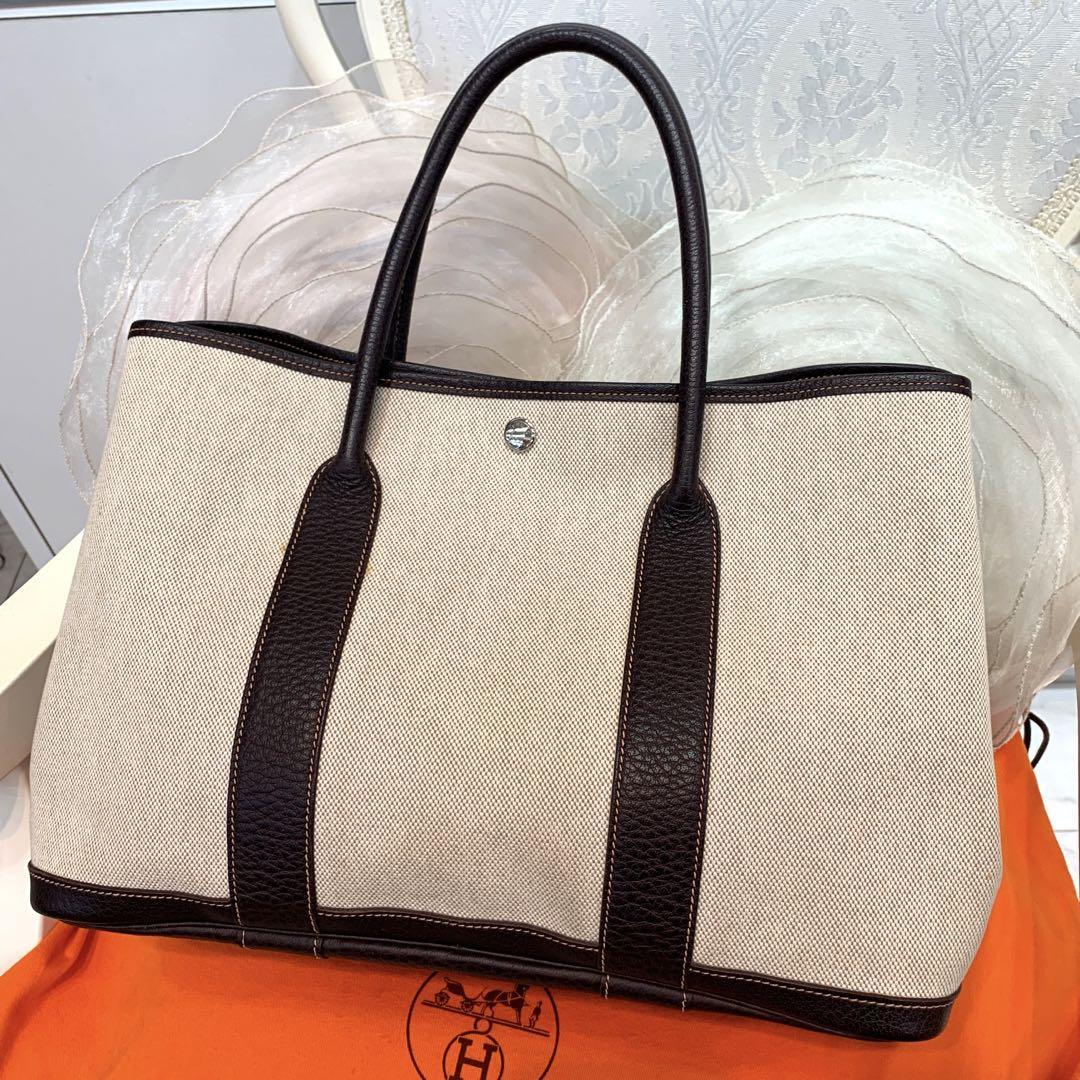 ☆美品☆HERMES ガーデンパーティーPM トワルアッシュ トートバッグ