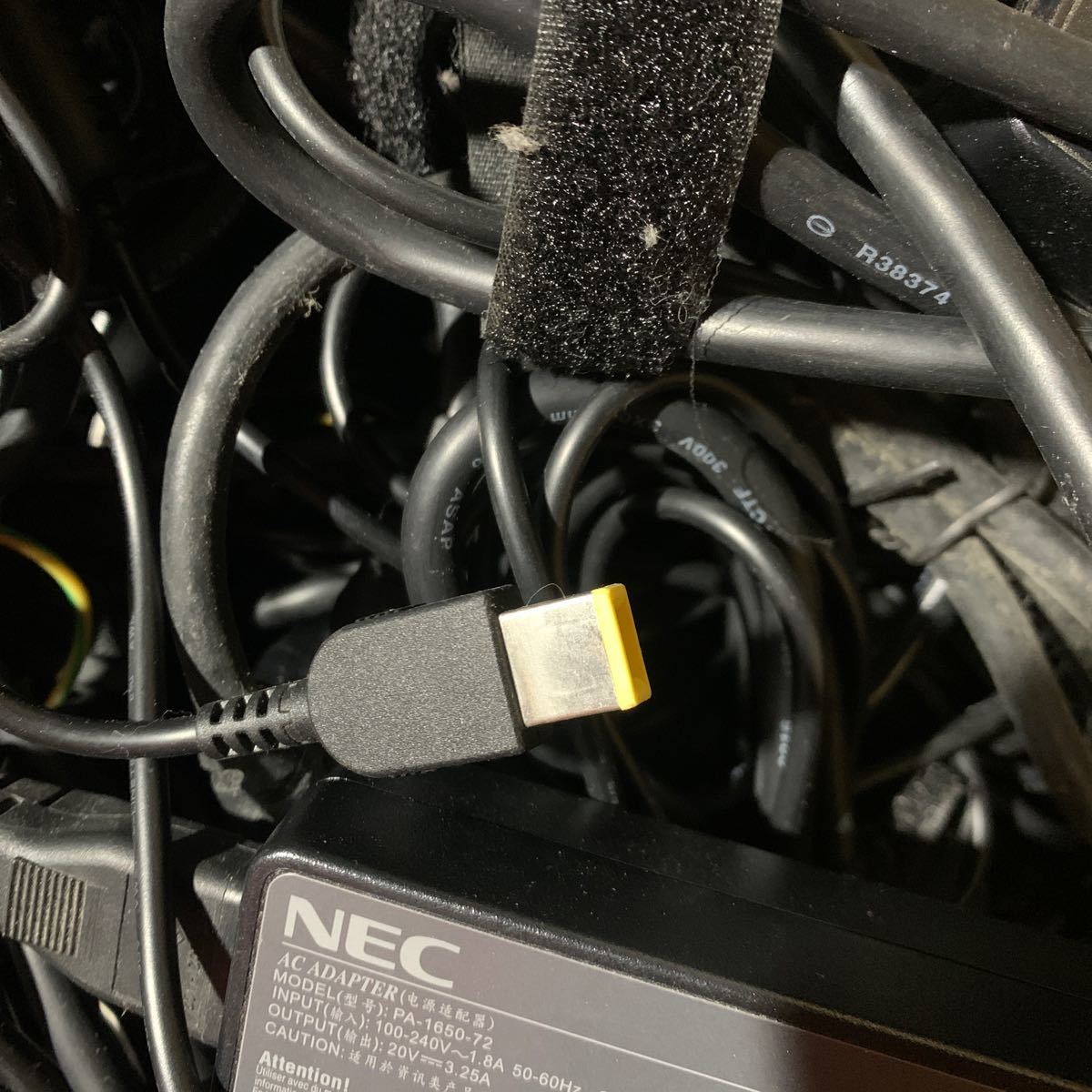 中古動作品　純正品 NEC 20V 3.25A ACアダプター PC-VP-WP142/ PA-1650-72 充電器　電源コード付き　10個セット 激安 保証付き_画像4