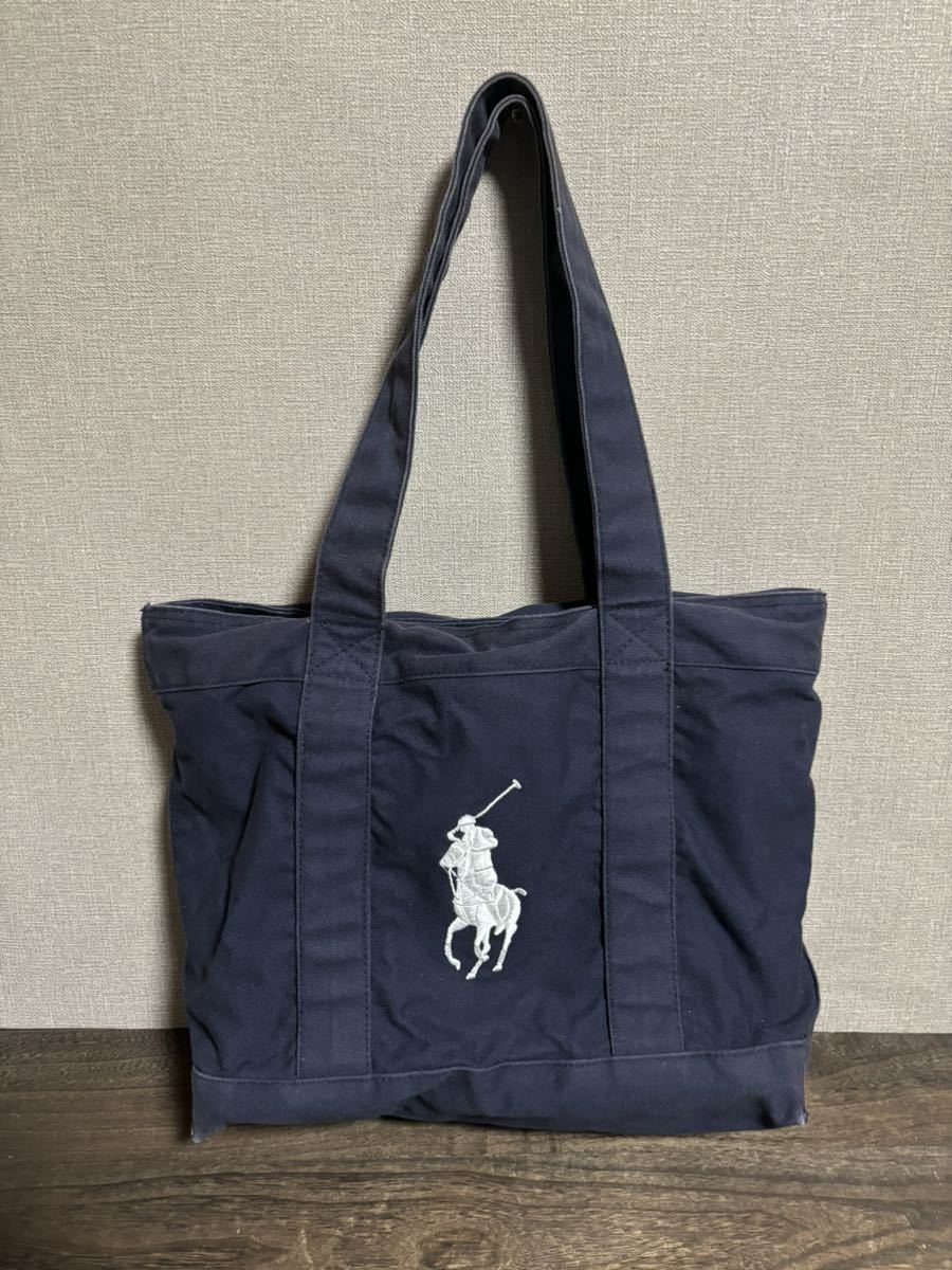 POLO RALPH LAUREN ポロ ラルフローレントートバッグ キャンバス ハンドバッグ _画像1