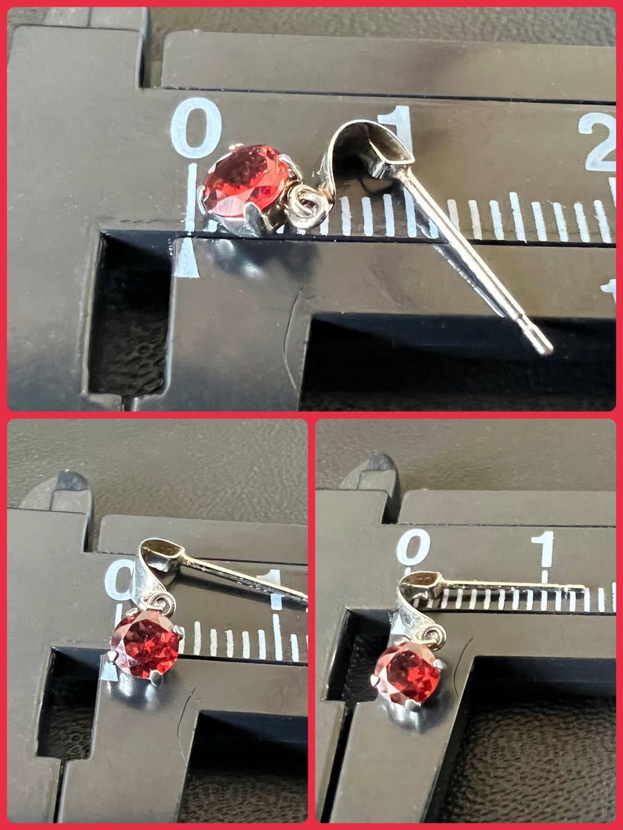  platinum lady's earrings PT900 color stone swaying earrings 2 stone 