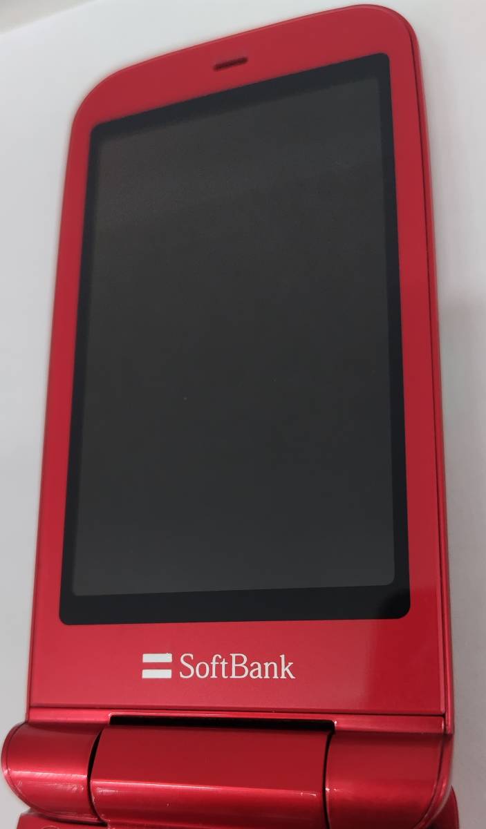 5914 softbank 001SH ソフトバンク ガラケー 携帯電話 初期化済み SDカード、バッテリー付 赤 _画像7