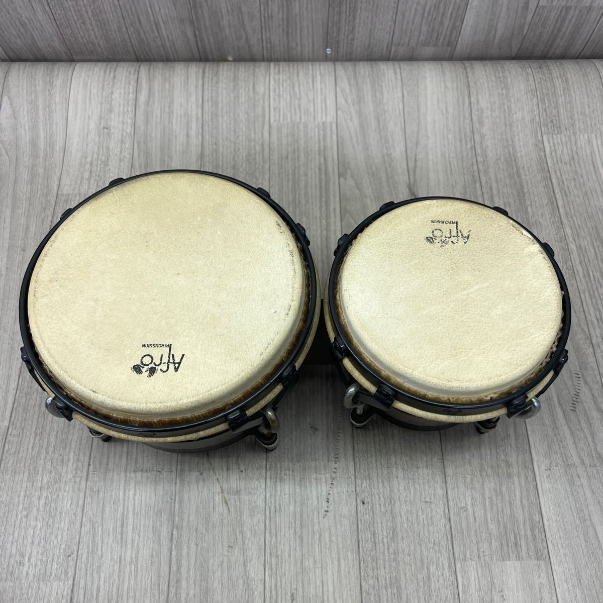 C-1004 Afro アフロ PERCUSSION パーカッション ボンゴ 打楽器 現状品_画像2