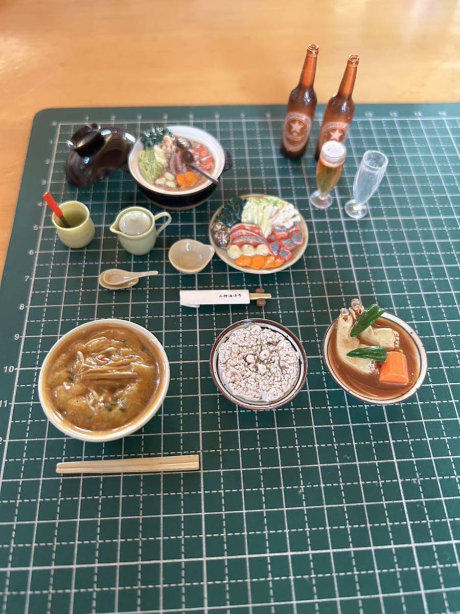 海洋堂 冬の北海道大物産展 石狩鍋 アジャンタのスープカレー ビール 味の三平 味噌ラーメン ドールハウス ミニチュア 送料無料_画像1