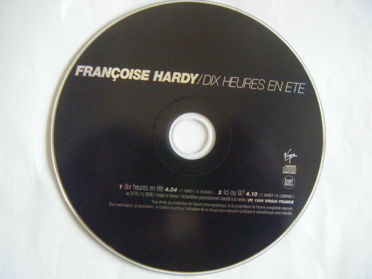 ★[紙J-S美品] Francoise Hardy/Dix Heures En Ete + Ici Ou La ?/Promo Only 2 Track CD/フランソワーズ・アルディ_画像3