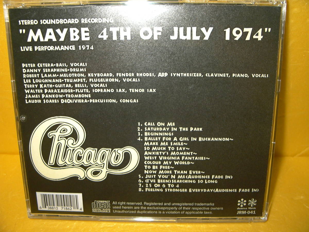 【CD】CHICAGO「MAYBE 4TH OF JULY 1974」_画像2