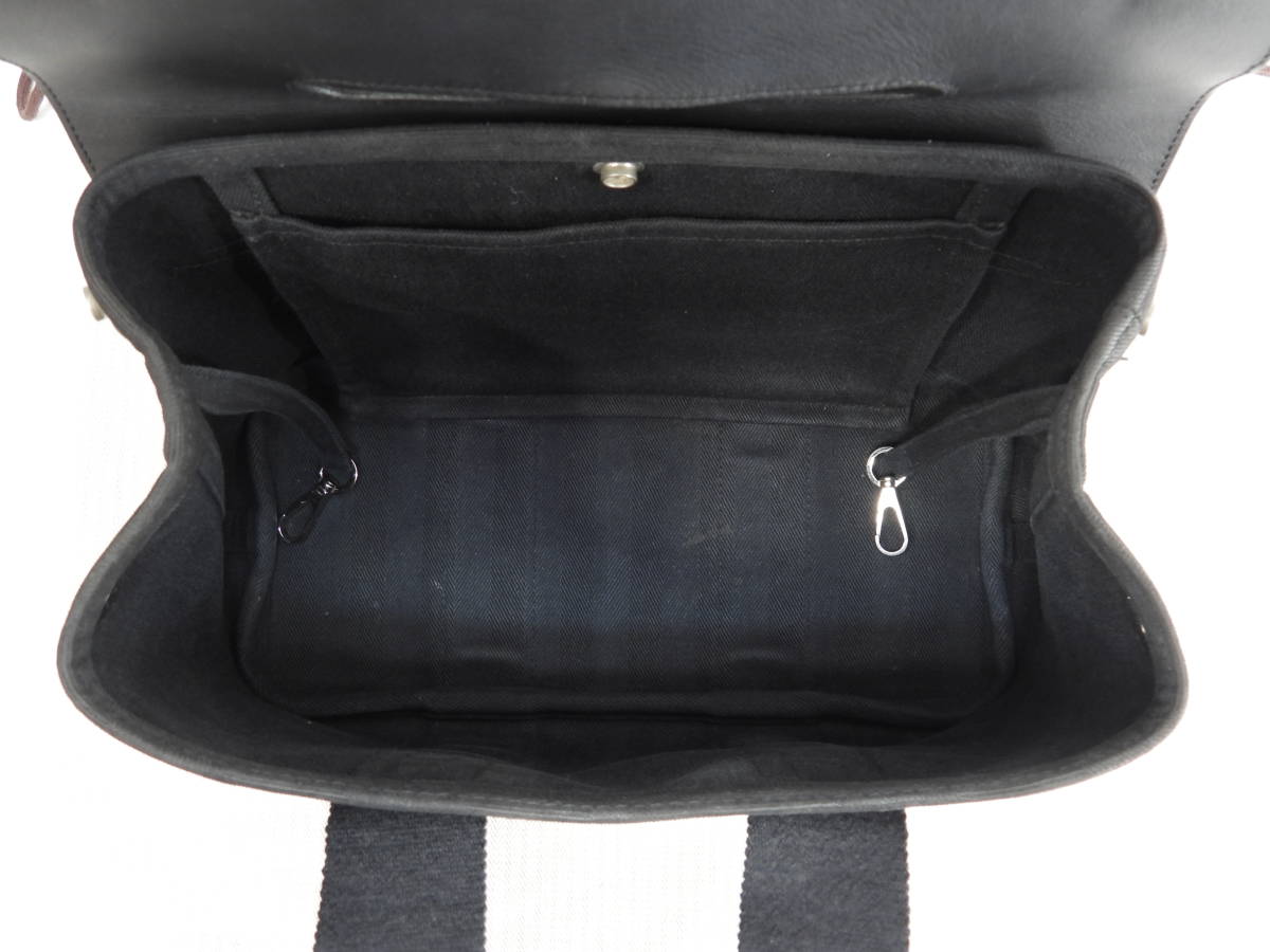 エルメス ヴァルパライソPM コットン/レザー 黒 トートバッグ