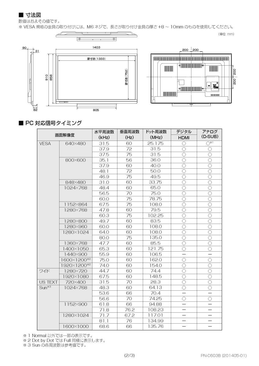 SHARP インフォメーションディスプレイ 電子黒板 PN-C603B 60V型 中古品_画像8