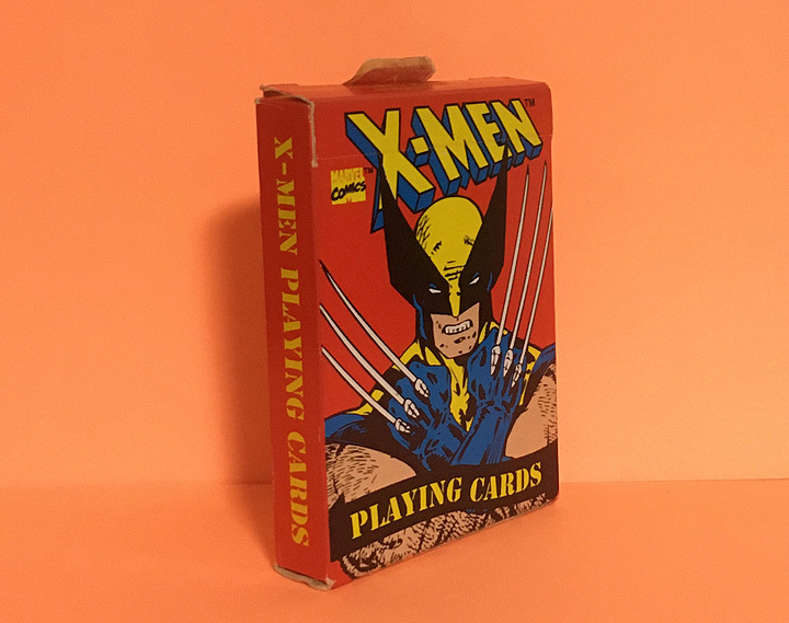 【未使用品！当時物？】X-MEN エックスメン USA製 原作イラスト使用トランプ【説明カード入り】_斜め