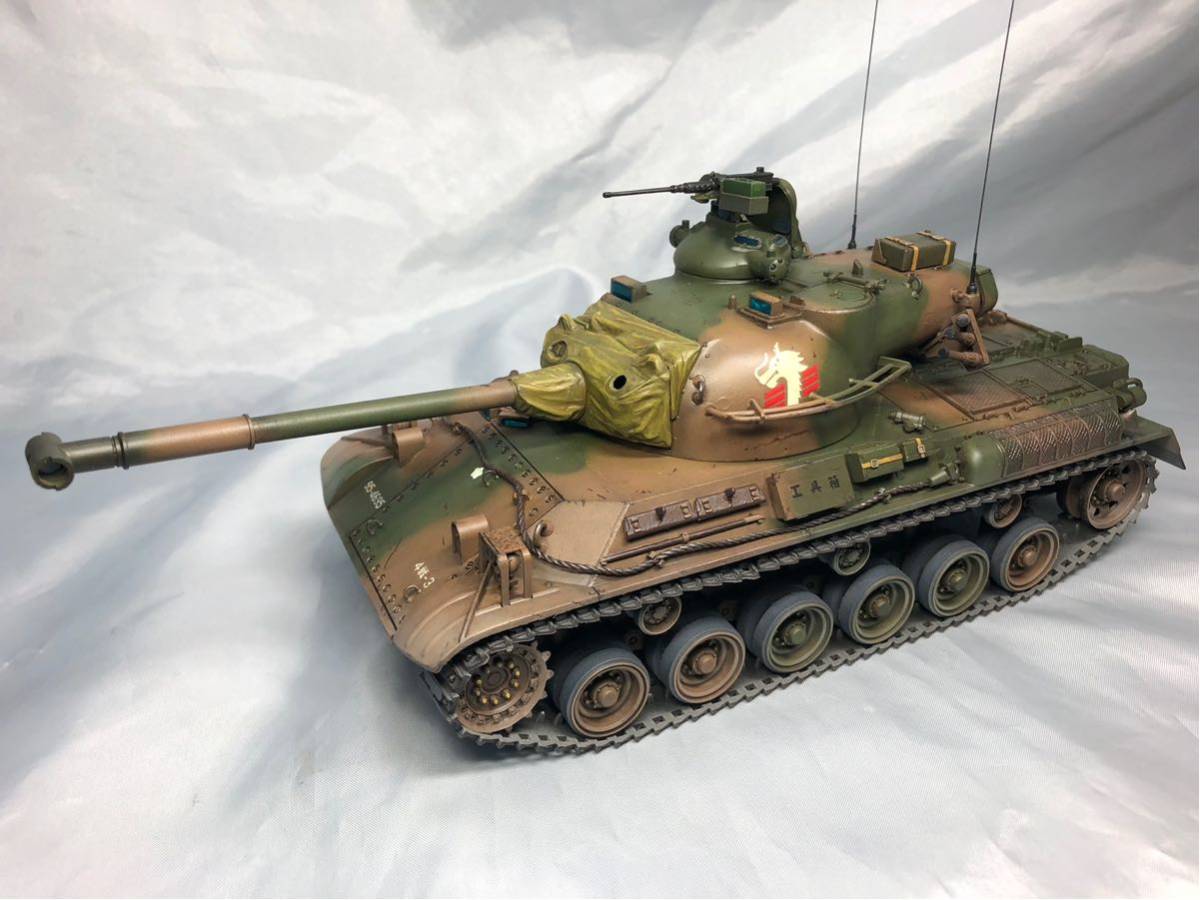 Tamiya 1/35地面自衛隊61坦克61型坦克成品 原文:タミヤ 1/35 陸上自衛隊 61式戦車 TYPE61 TANK 完成品