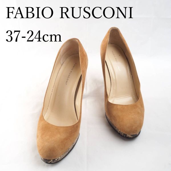 LK6429*FABIO RUSCONI*ファビオルスコーニ*レディースパンプス*37-24cm*キャメルの画像1