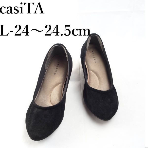 LK6926*casiTA*カシータ*レディースパンプス*L-24～24.5cm*黒_画像1