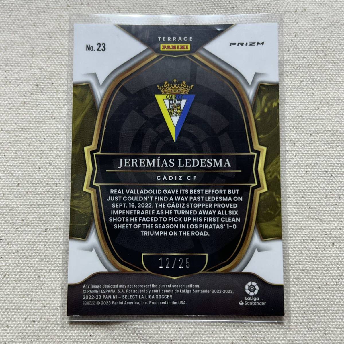 Jeremias Ledesma Zebra /25 2022-23 Panini Select La Liga Soccer Prizm_画像2