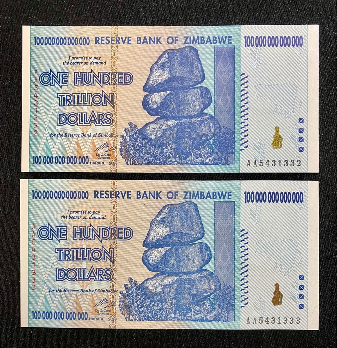 ジンバブエドル 本物 100兆ドル紙幣 未使用 2枚|Yahoo!フリマ ジンバブエドル 本物 100兆ドル紙幣 未使用 2枚|Yahoo!フリマ