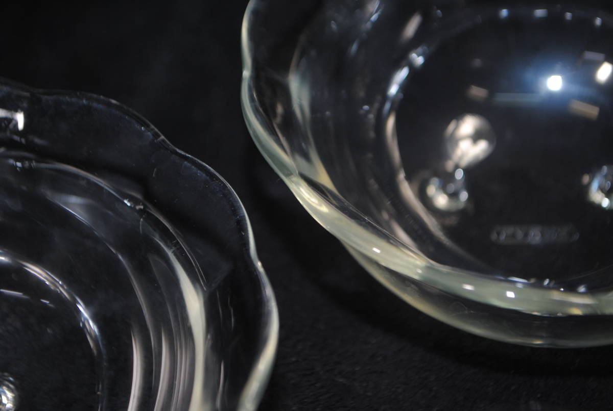 /の975.11点セットパイレックス 脚付き小鉢 深皿 4種類 耐熱ガラス 料理 製菓 ガラス容器_画像3