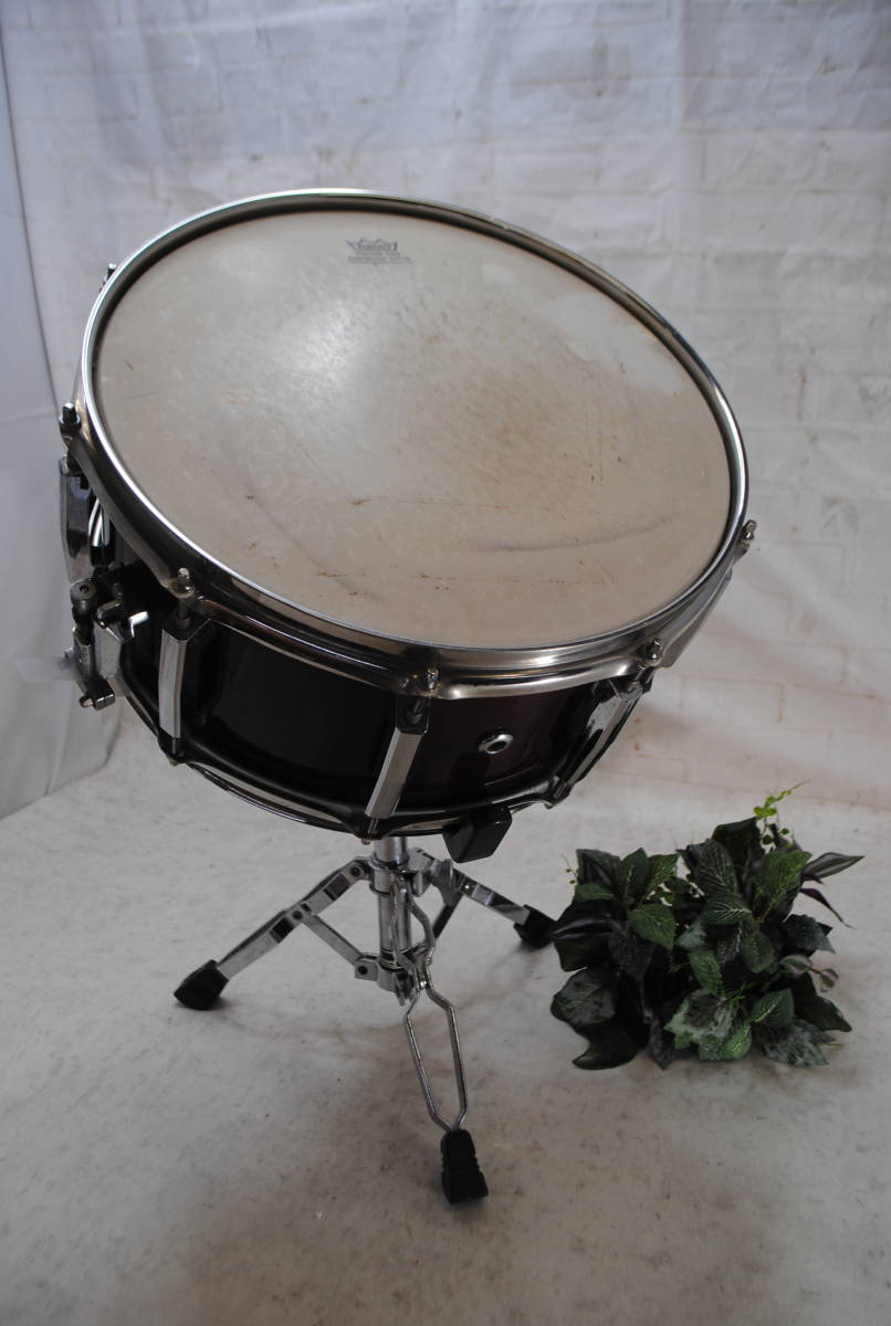 /の978.REMO Pearl ドラム All maple shell WEATHER KING スタンド付き スネアドラム 打楽器