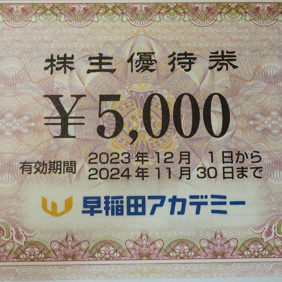 最新】早稲田アカデミー株主優待券10000円分【有効期限2024年11月30日