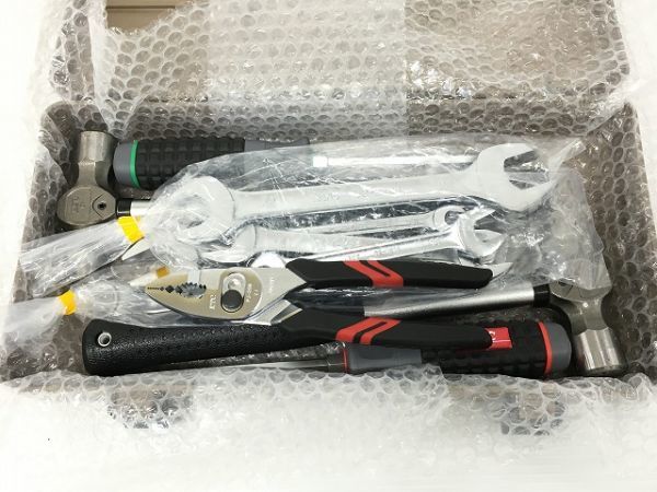 K12-891-1114-098【中古】KTC 工具 11点セット(ハンマー/ドライバー/メガネレンチ/モンキーレンチ/プライヤー/スパナ) 一部未使用 ケース付_画像1