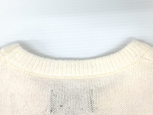 K11-569-127▲【中古/送料無料】STUSSY 8 BALLステューシー エイトボール MOHAIR モヘアニット セーター クルーネック アイボリー Sサイズ_画像5