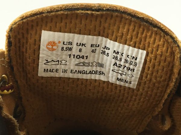 K18-740-1126-152【中古】Timberland(ティンバーランド) レースアップブーツ キャメル A2798 サイズ：26.5㎝_画像8