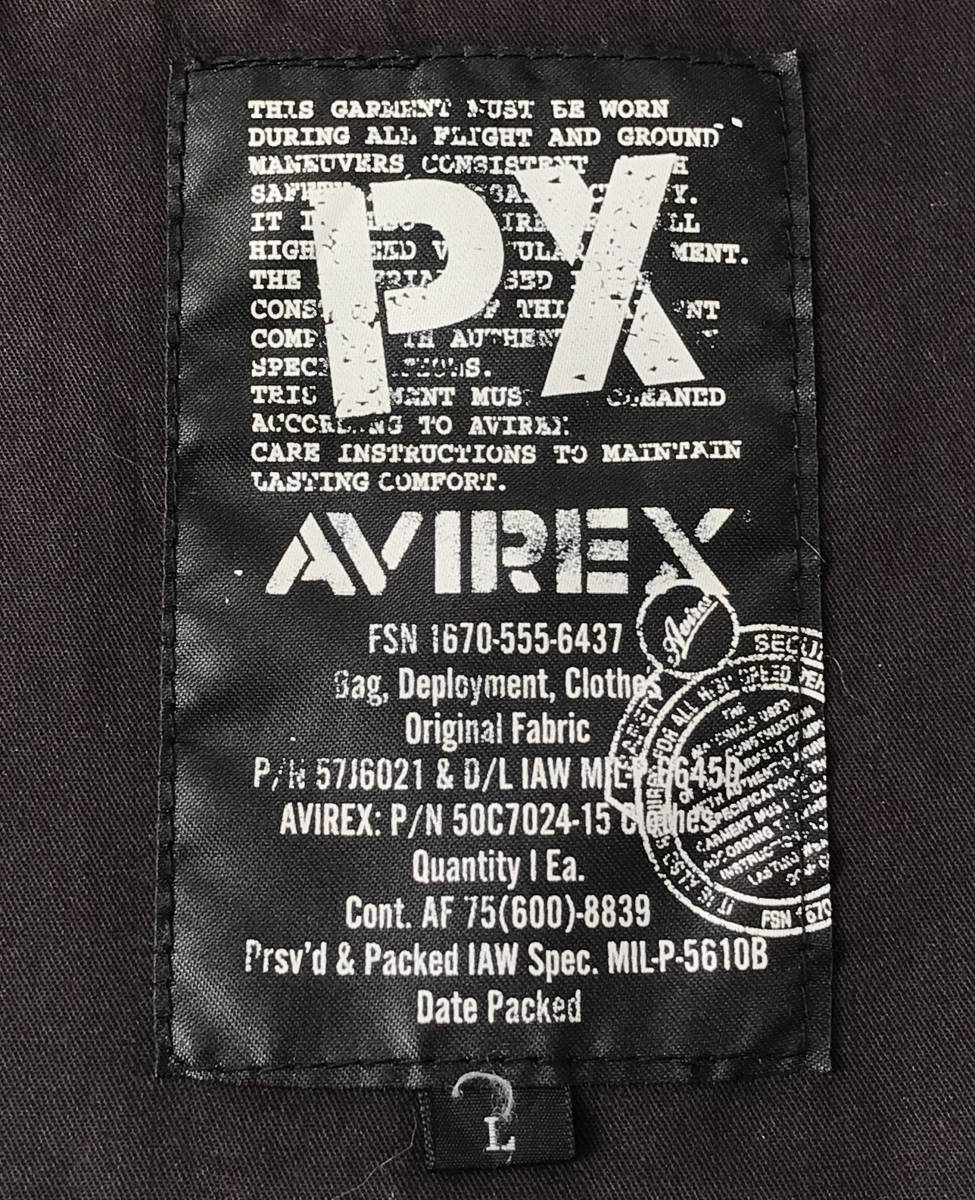 AVIREX N-3B ミリタリー モッズコート ジャケット ブラック 6102127 アヴィレックス 上野商会 SIZE：L■1102I_画像4