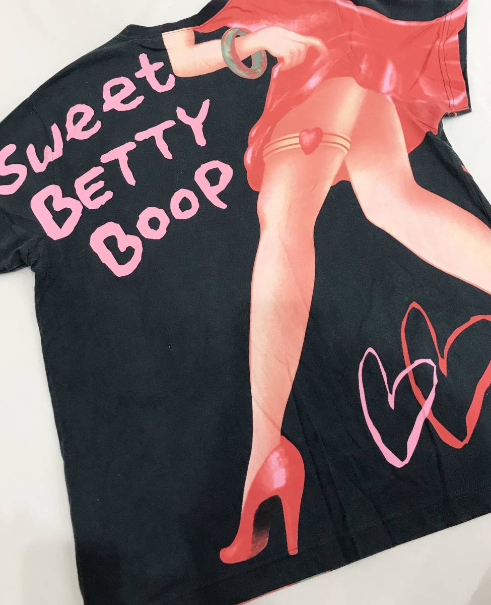 BETTY BOOP ビッグプリント Tシャツ 半袖 カットソー 古着 ベティちゃん ベティブープ SIZE：M-L■1120Y①_画像6