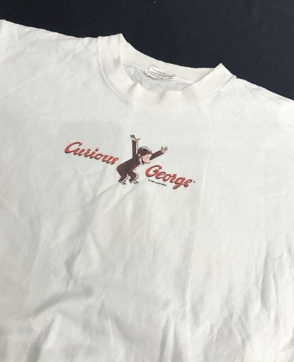 90s USA製 CRONIES Curious George おさるのジョージ プリント Tシャツ 半袖 カットソー 古着 ヴィンテージ SIZE：XL■1120Y_画像3