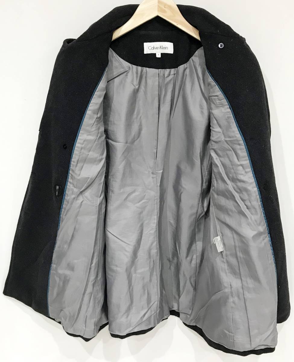 Calvin Klein Pコート ピーコート ジャケット ミドル丈 オフィス フォーマル ビジネス 古着 CWSNO9249 カルバンクライン SIZE：8■1121A_画像3