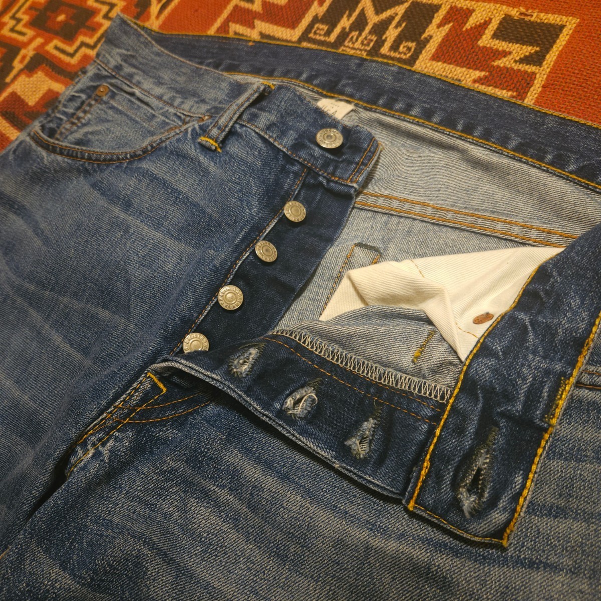 【USA製】 RRL Key Stone Low Straight Jeans 【32×30】 キーストーン ローストレート ジーンズ レザー 極上 40s Ralph Lauren 牛革_画像3