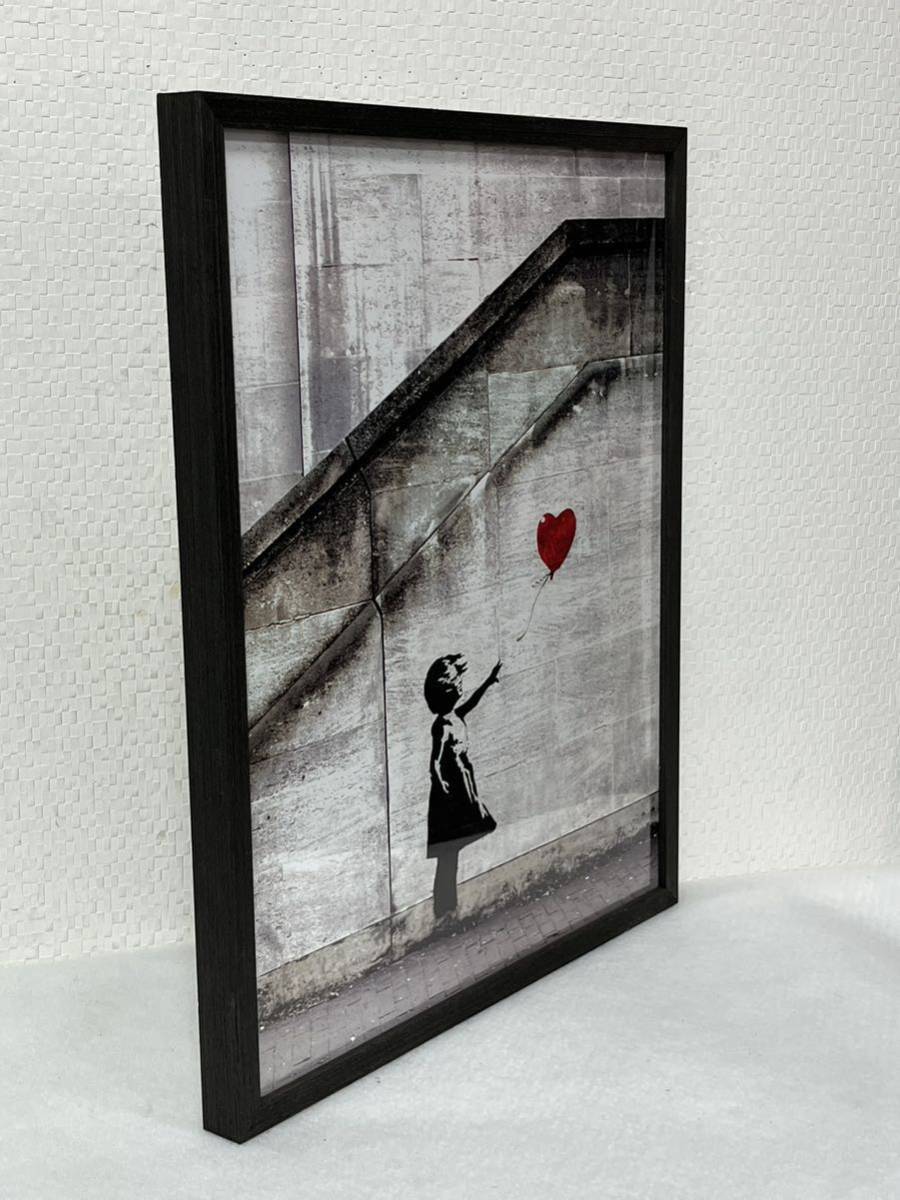 バンクシー Banksy 風船と少女 アートポスター レッドバルーン バルーンガール 赤い風船と少女 インテリア 額付き サイズ43.5×53.5㎝ 17-5_画像5