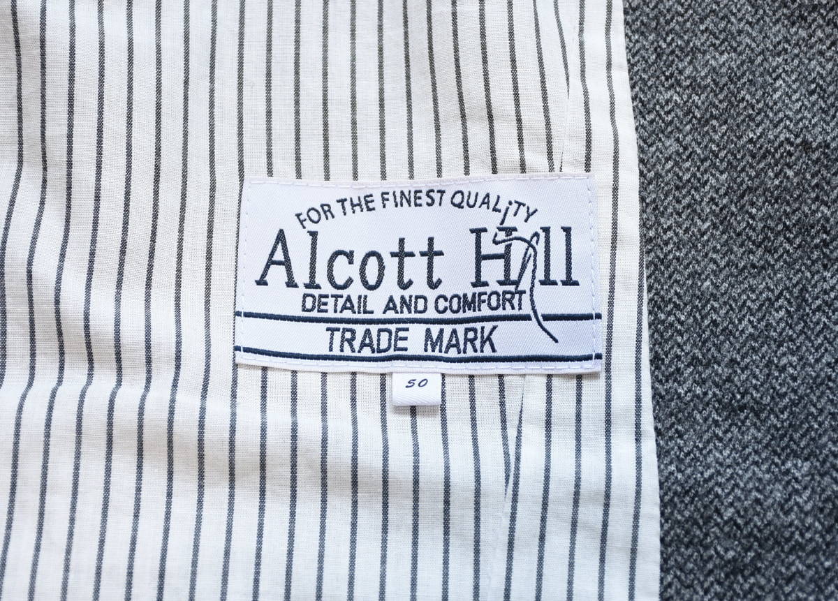 美品！Alcott Hill (アルコットヒル) ヘリンボーンツイード・ダブルブレストジレベスト size50_画像2