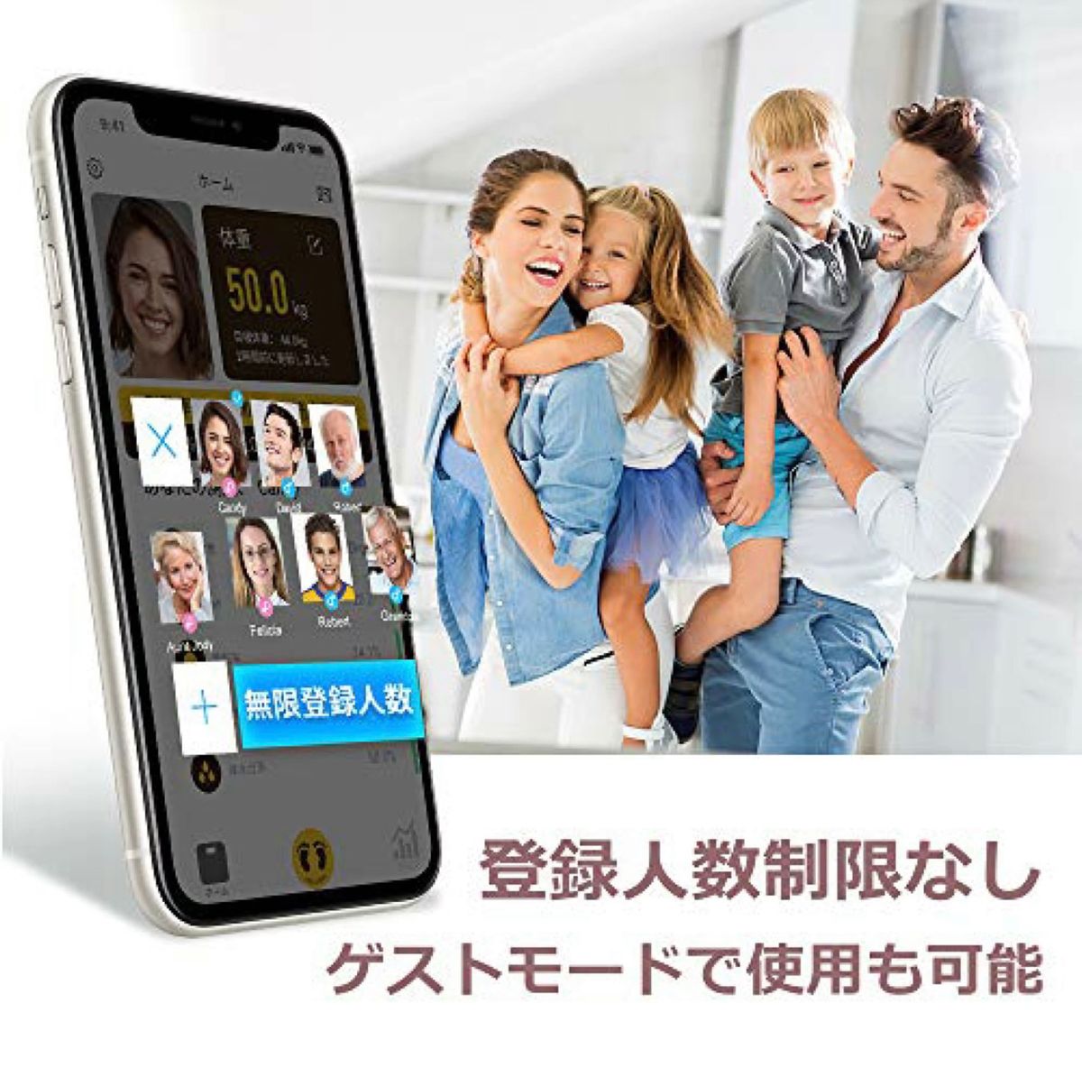 「アプリが大幅改善!」multifun 体重計 体組成計 体脂肪計 薄型 軽量 高精度 スマホ連動 スマートスケール 