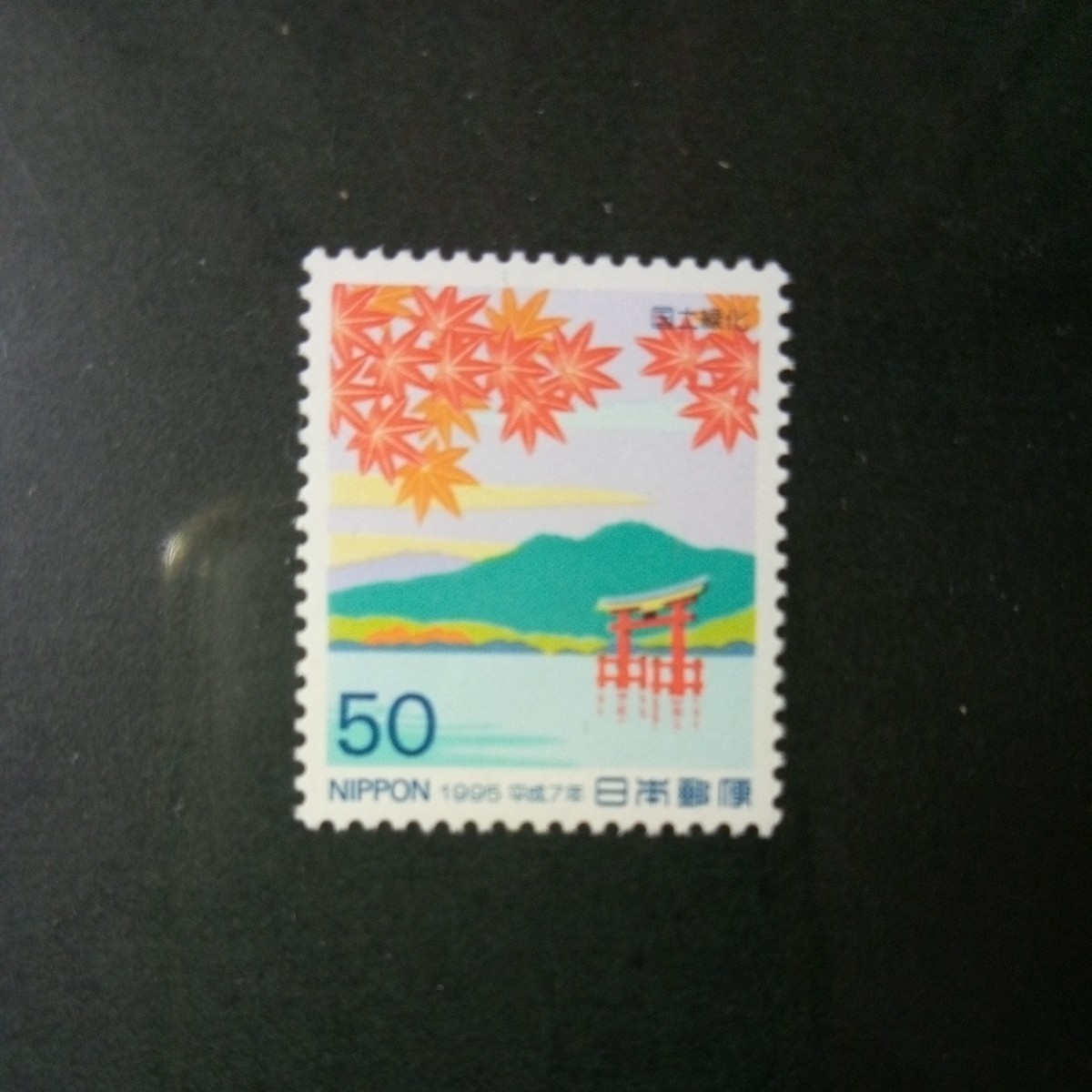 国土緑化運動　1995年　モミジと宮島_画像1