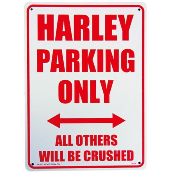 【PLASTIC SIGN BOARD】プラスチックサインボード HARLEY PARKING ONLY ハーレー専用駐車場 (No8)._画像1