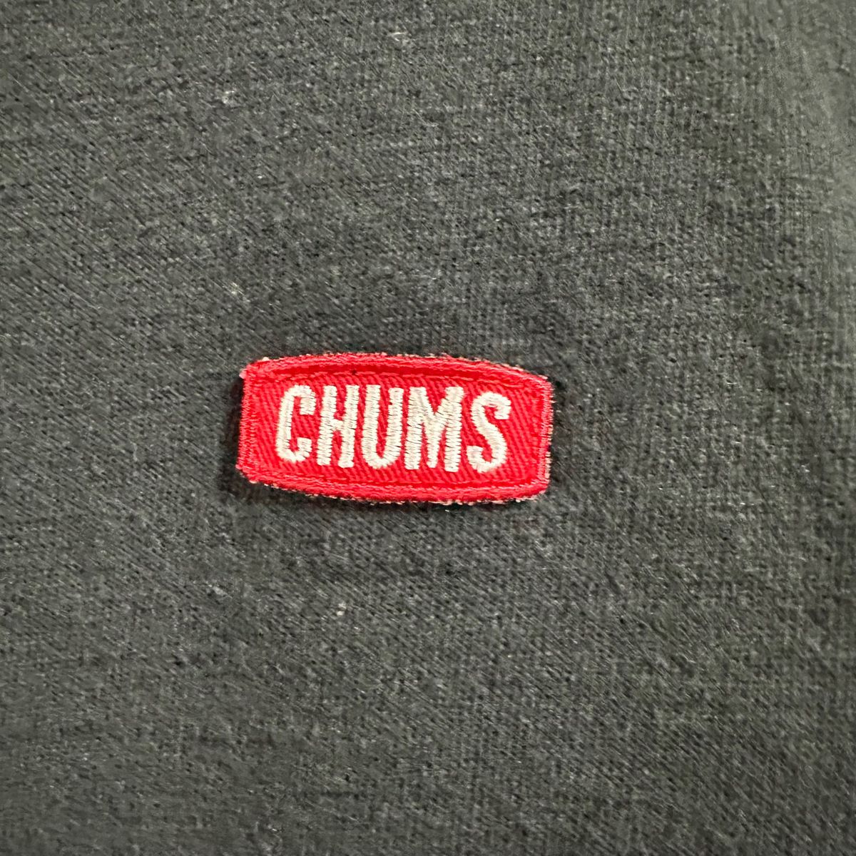 "CHUMS" キーストーン 裏起毛 ワンポイント スウェット 薄手