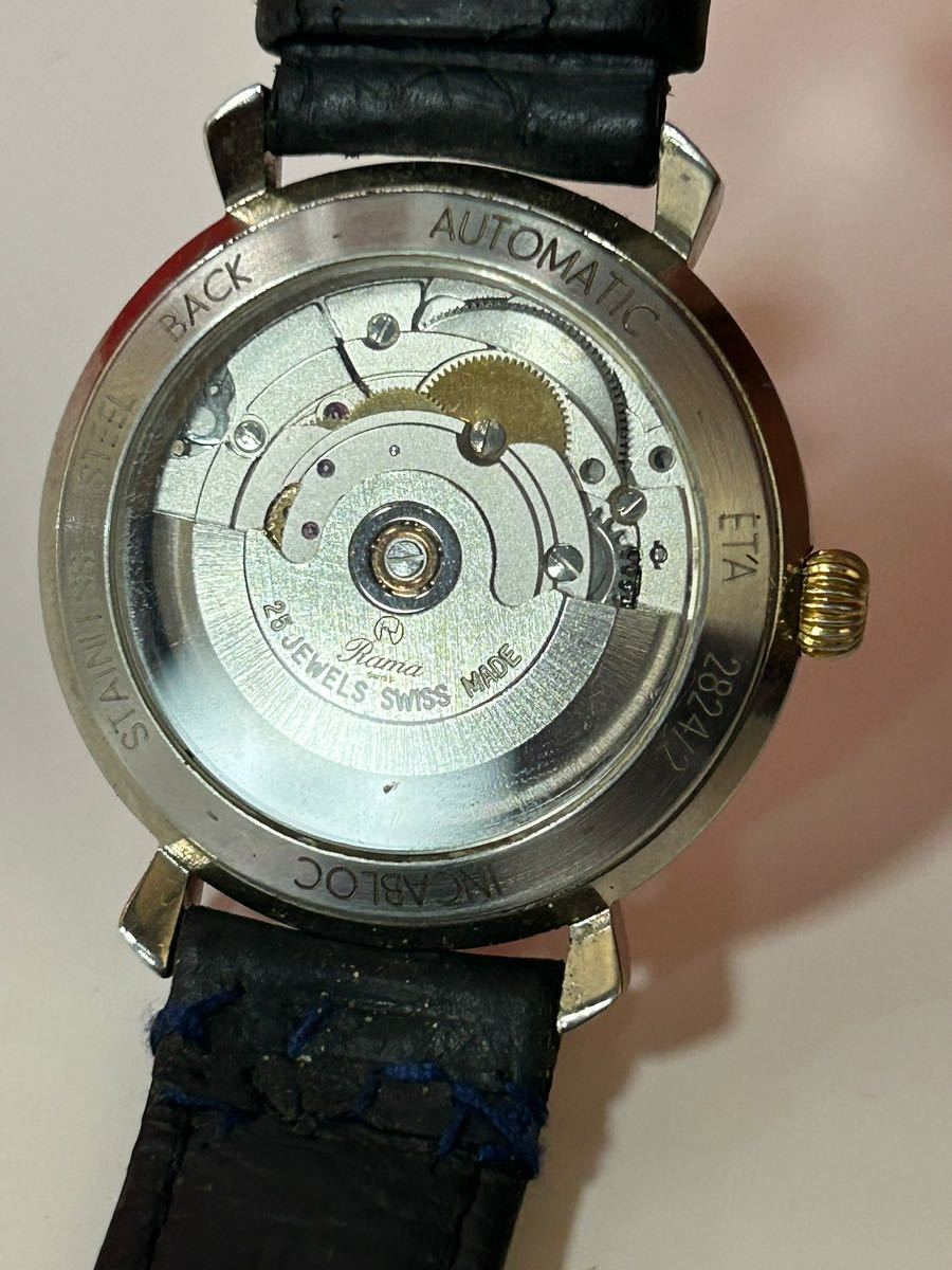 Rama automatic Swiss Watch 2824/2 // ラマスイス 腕時計 オートマチッククォーツ // 25 宝石 スイス製 //動作確認済み//_画像8