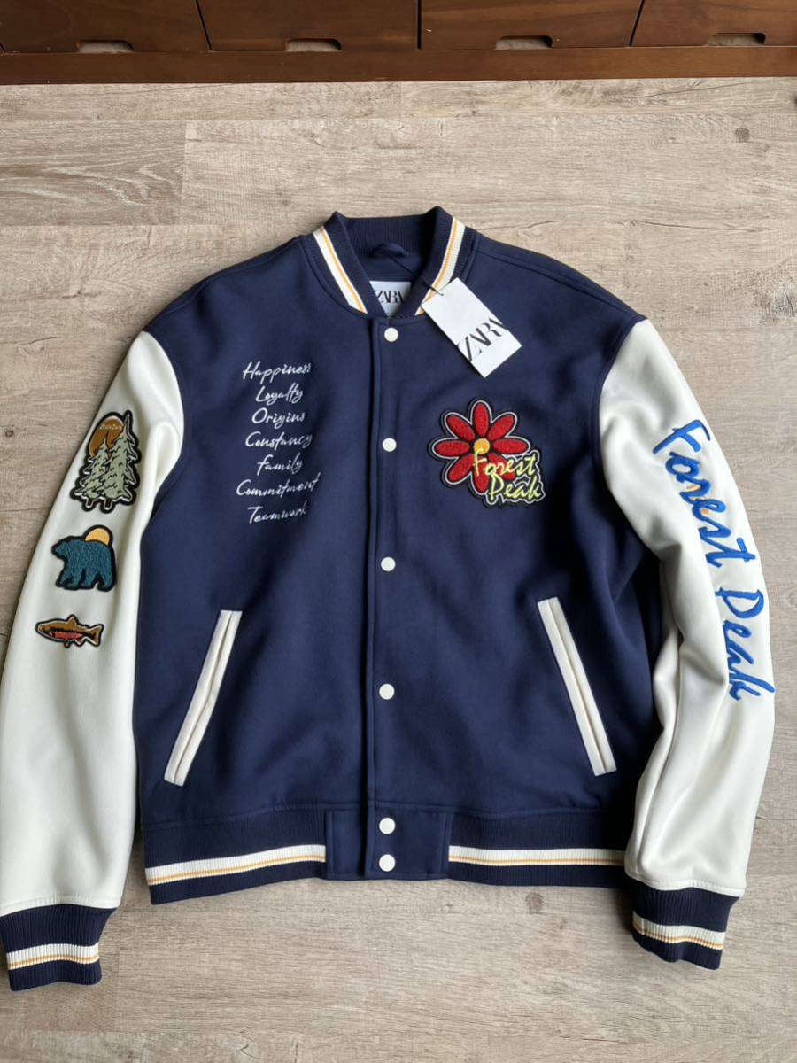新品未使用】 ZARA ザラ スタジャン サイズXL ネイビー Supreme 新品未使用】 ZARA ザラ スタジャン サイズXL ネイビー Supreme