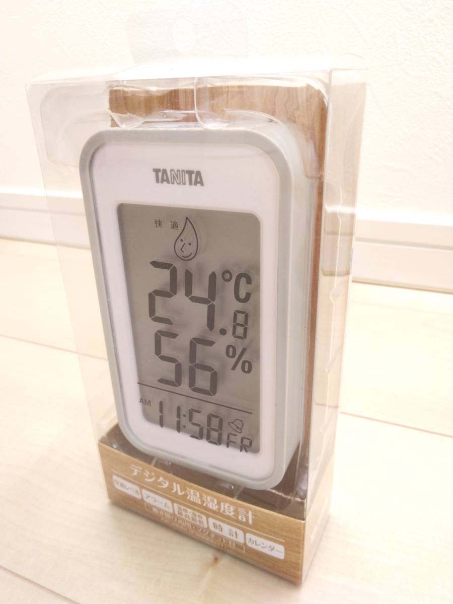 【新品・未使用】【送料無料】タニタ　TANITA　デジタル温湿度計　TT-559　グレー　置き掛け両用・マグネット付　1個_画像1