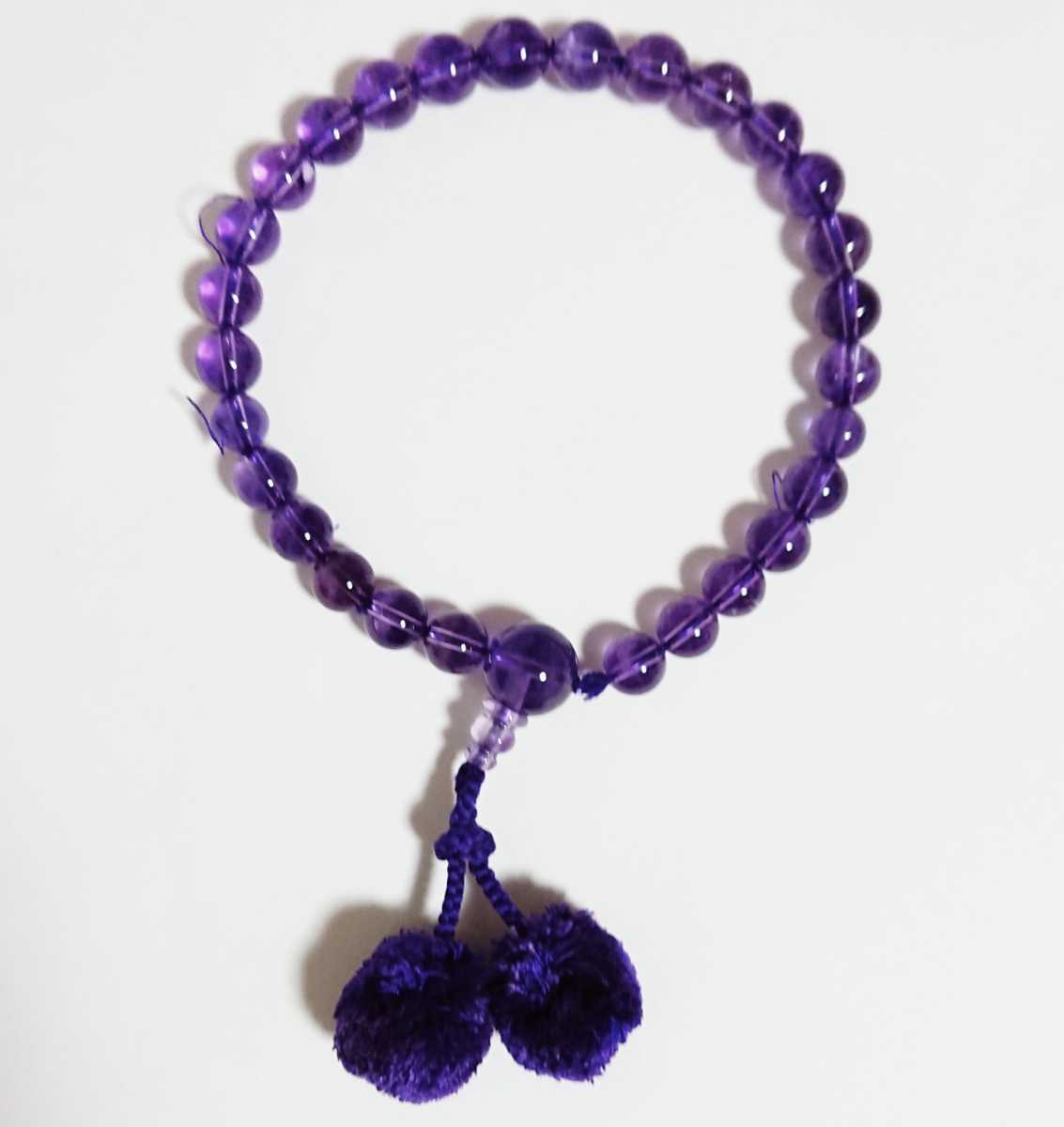 [新品・未使用品]レディース/女性用 /葬儀用/法事用　2月誕生石 紫水晶（アメジスト )の数珠・念珠