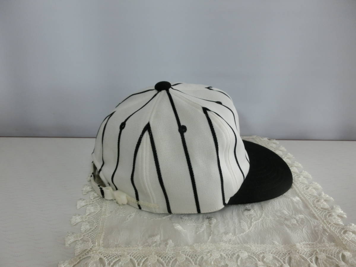 阪神タイガース ホームキャップ 帽子 キャップ 56-58cm 調節可 ホワイト ブラック 90s 中央帽子 レトロ_画像4