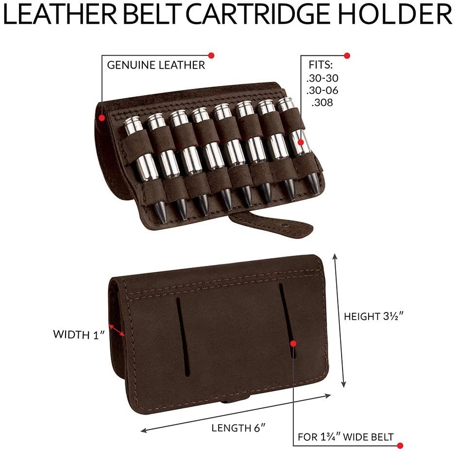 送料無料国内在庫 BronzeDog社製 Leather Cartridge Case 本革スプリットレザー 弾帯 (Brown)(ライフル弾レザーポーチ)_画像2