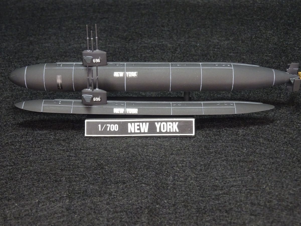 アリイ 1/700 アメリカ海軍 ロサンゼルス級 ニューヨーク 全塗装完成品_画像1