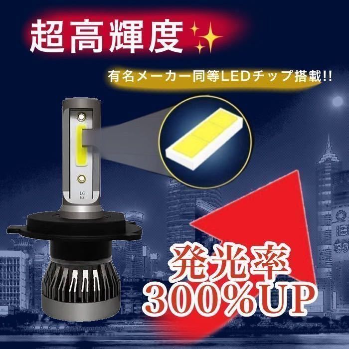 H4 LEDヘッドライト　トヨタ プロボックス 160系 NCP160 NCP165 NSP160ハロゲン仕様車 新車検対応 ファンレス仕様　6000K 長寿命　Hi /Lo