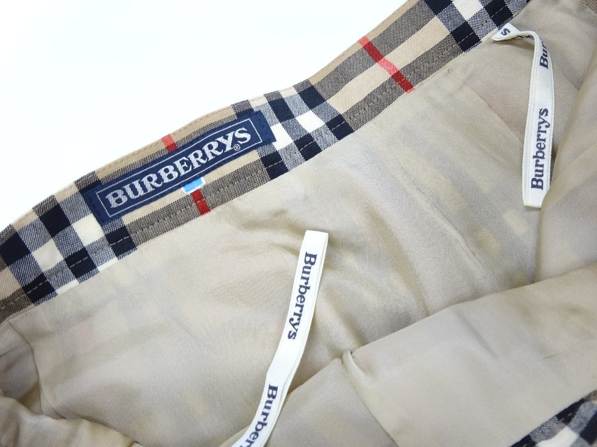  Burberry zBurberrysnoba проверка выставить рубашка / юбка tops европейская одежда женский оттенок бежевого общий рисунок [ Vintage ]