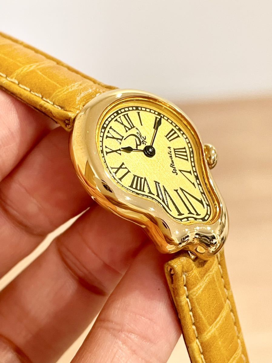 美品 良品 Softwatch ソフトウォッチ 記憶の固執 柔らかい時計 溶ける時計 Salvador Dali サルバドール ダリ 腕時計 Soft watch クォーツ_画像8