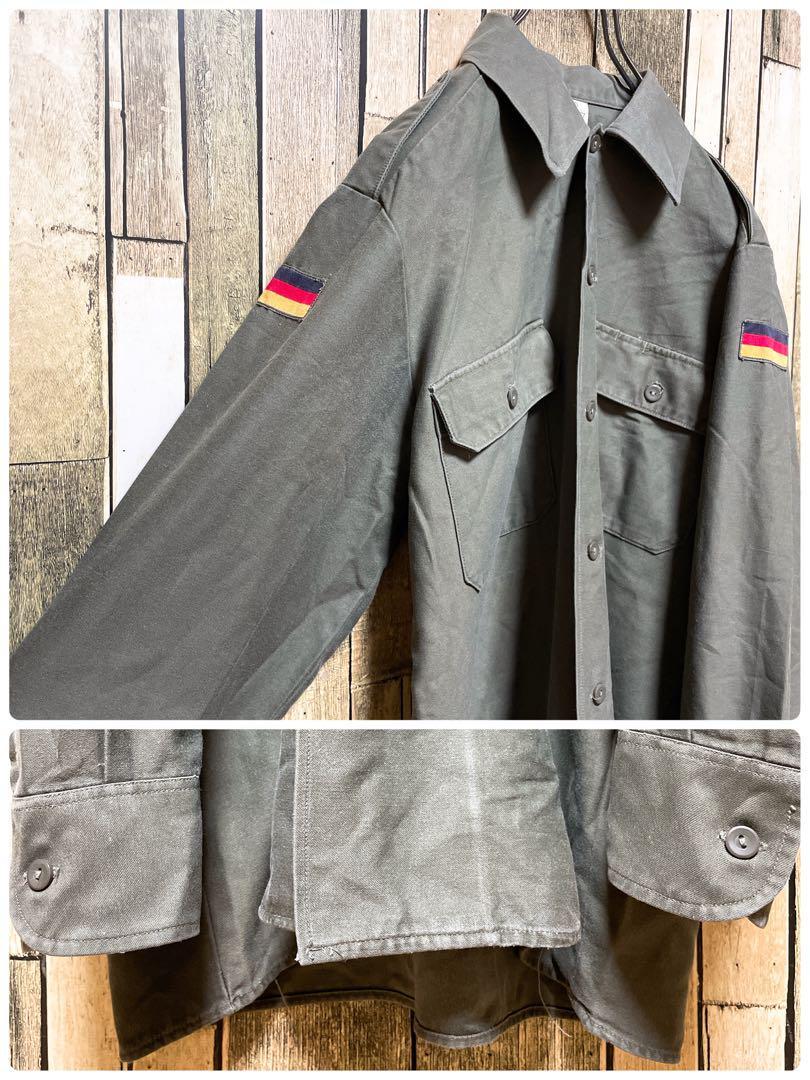 《ドイツ製》german army14 緑☆モールスキンジャケット L 刺繍