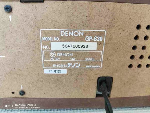 ★動作品 DENON デノン 卓上型 GP-S30 レコードプレーヤースピーカー内蔵★_画像8