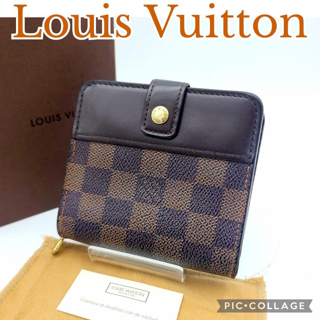 1円売り切り　Louis Vuitton　ルイヴィトン ダミエ コンパクトジップ　N61668 二つ折り財布_画像1