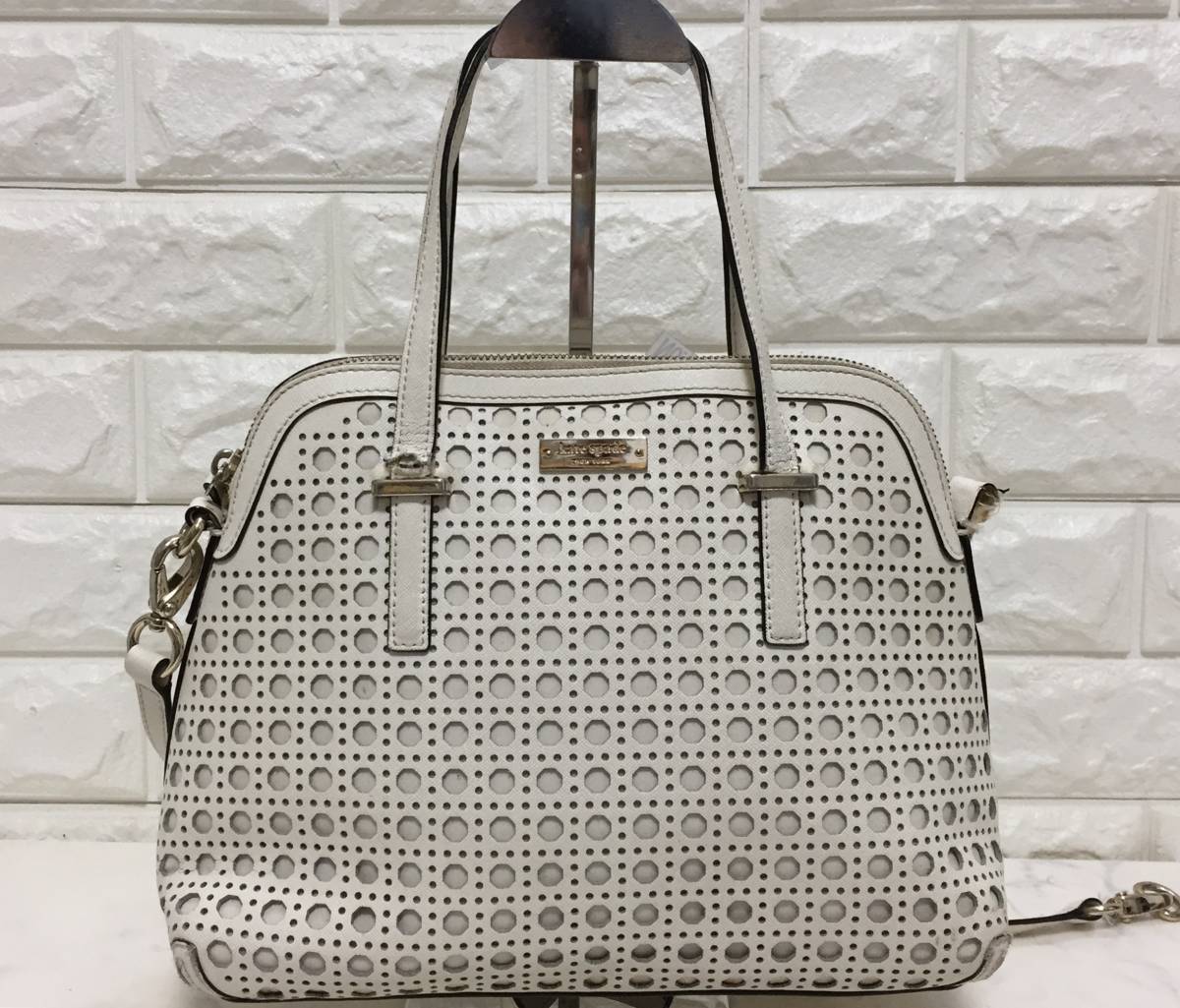 no17566 kate spade new york ケイトスペード 牛革 レザー 2way ショルダー トート ミニボストン バッグ_画像1