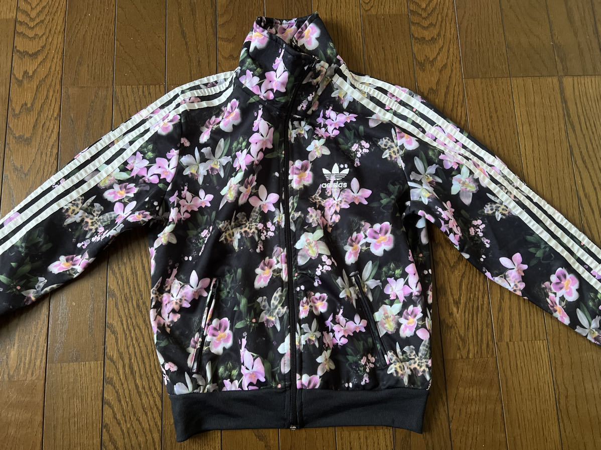 adidas track jacket flower y-3 pink green lily トレフォイル ジャージ 百合 花柄 花_画像2