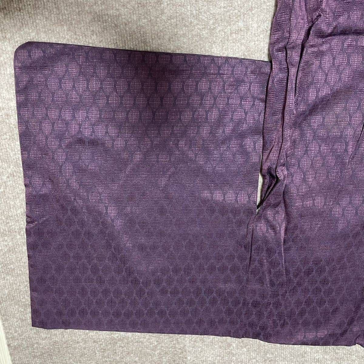 1円〜 羽織道行コート 和装 着物 赤 紫 2点セット_画像3